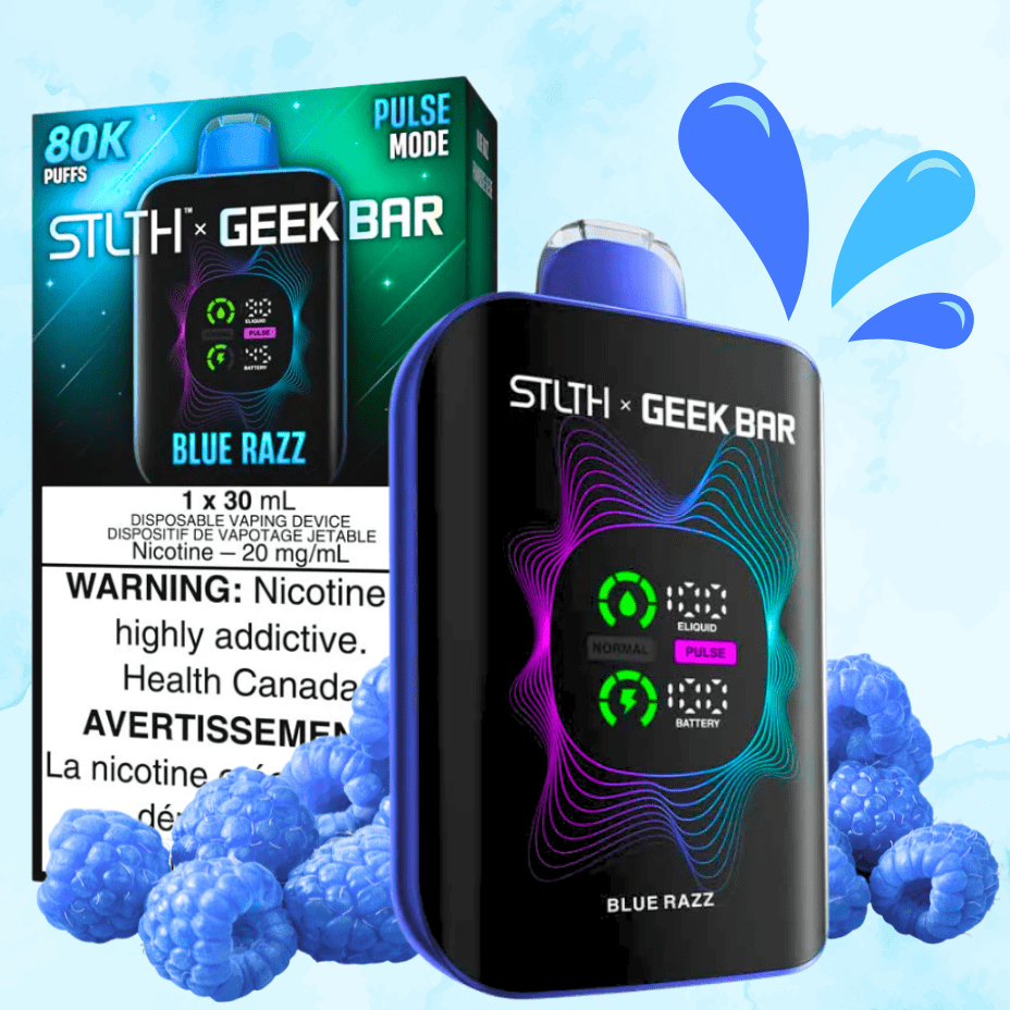 STLTH x Geek Bar 80K Disposable Vape-Blue Razz 20mg / 80000 Puffs Okotoks Vape SuperStore Okotoks Alberta