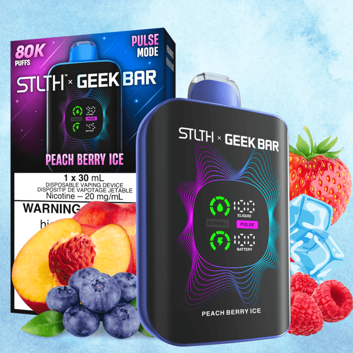 STLTH x Geek Bar 80K Disposable Vape-Peach Berry Ice 20mg / 80000 Puffs Okotoks Vape SuperStore Okotoks Alberta