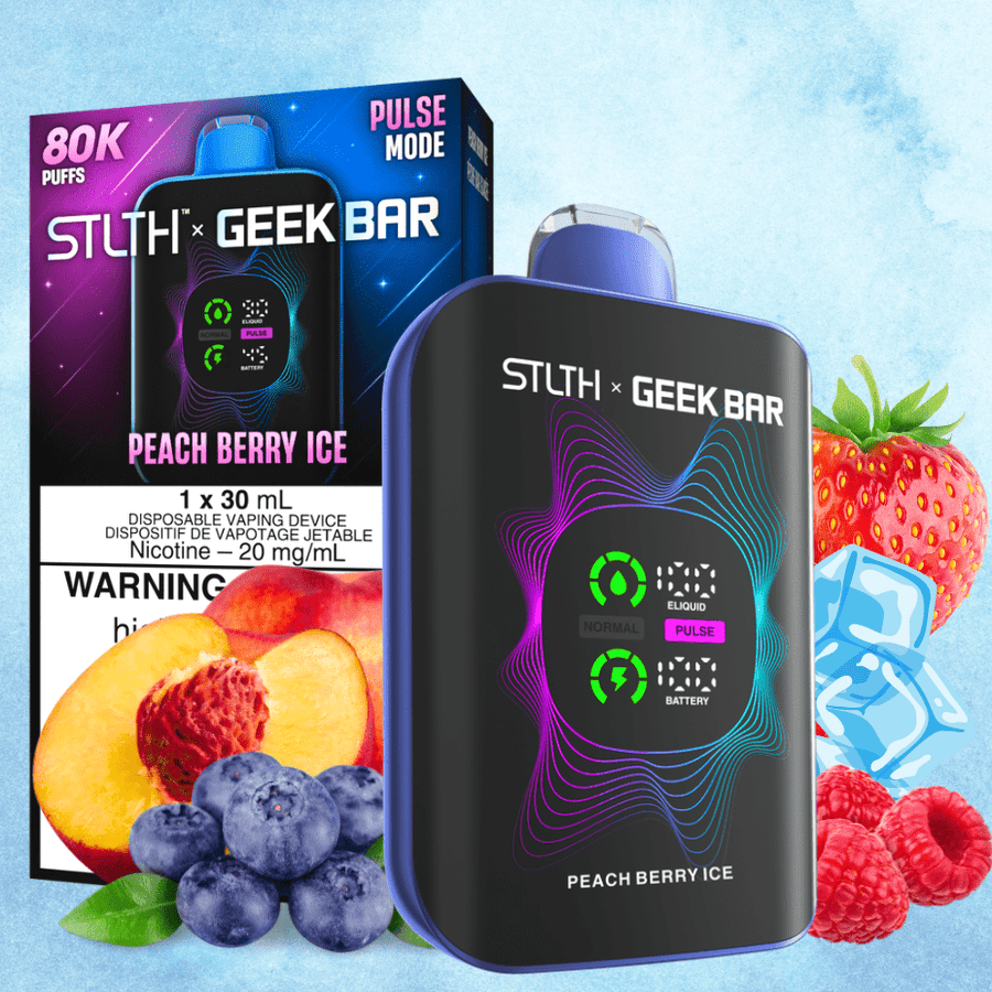 STLTH x Geek Bar 80K Disposable Vape-Peach Berry Ice 20mg / 80000 Puffs Okotoks Vape SuperStore Okotoks Alberta