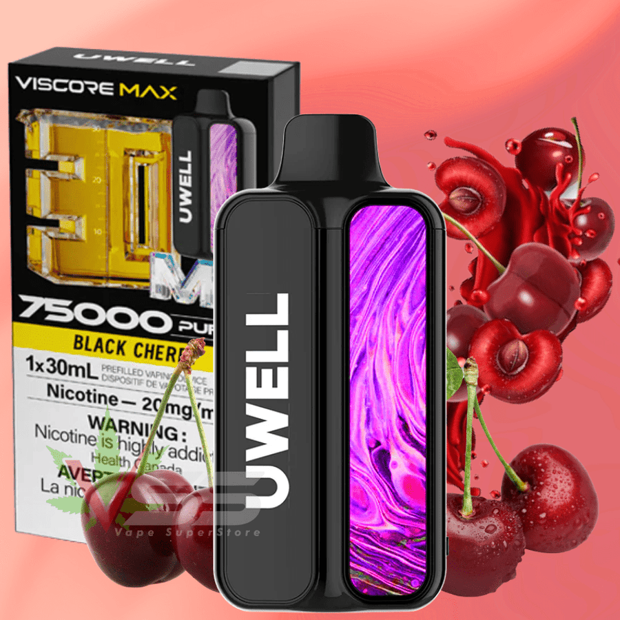 UWELL Viscore Max 75K Disposable Vape - Black Cherry 20mg / 75000 Puffs Okotoks Vape SuperStore Okotoks Alberta
