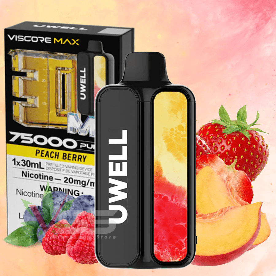 UWELL Viscore Max 75K Disposable Vape - Peach Berry 20mg / 75000 Puffs Okotoks Vape SuperStore Okotoks Alberta