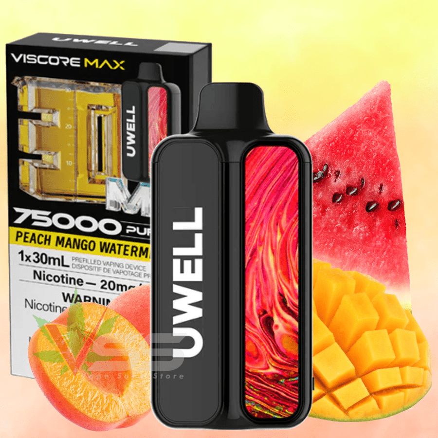 UWELL Viscore Max 75K Disposable Vape - Peach Mango Watermelon 20mg / 75000 Puffs Okotoks Vape SuperStore Okotoks Alberta