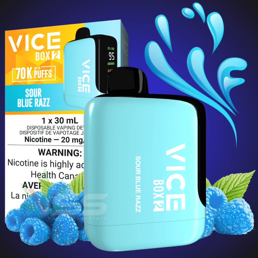 Vice Box 2 70k Disposable Vape - Sour Blue Razz 20mg / 70000 Okotoks Vape SuperStore Okotoks Alberta
