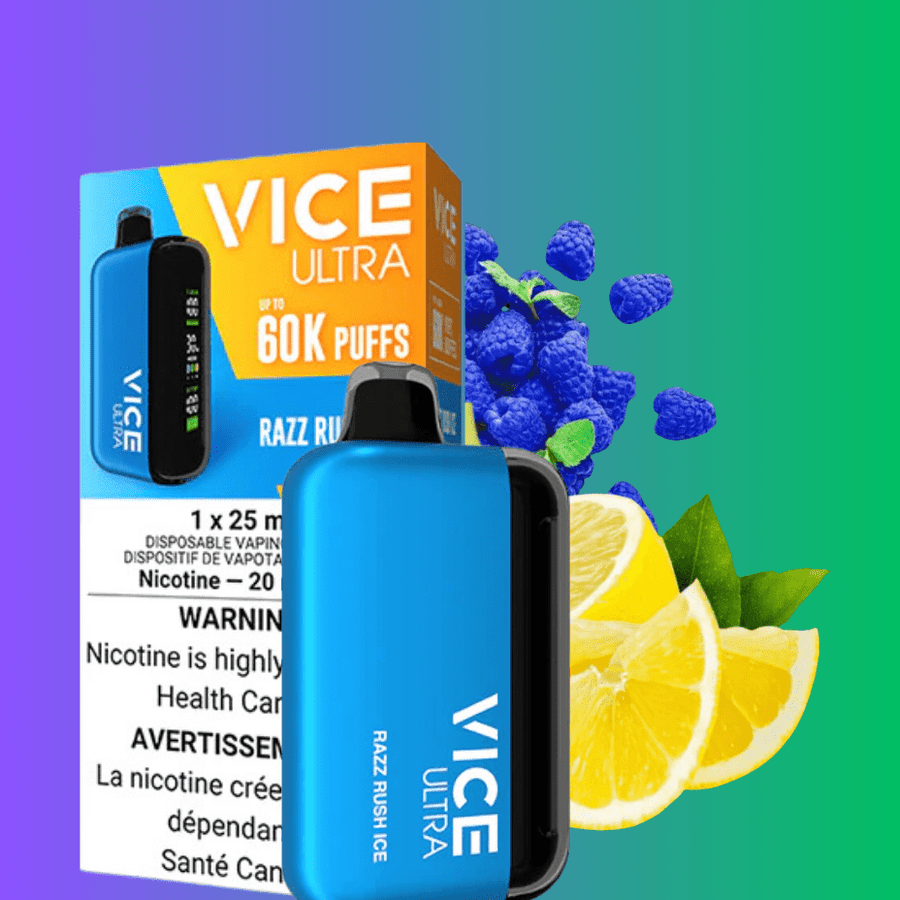 Vice Ultra 60K Disposable Vape - Razz Rush Ice Okotoks Vape SuperStore Okotoks Alberta