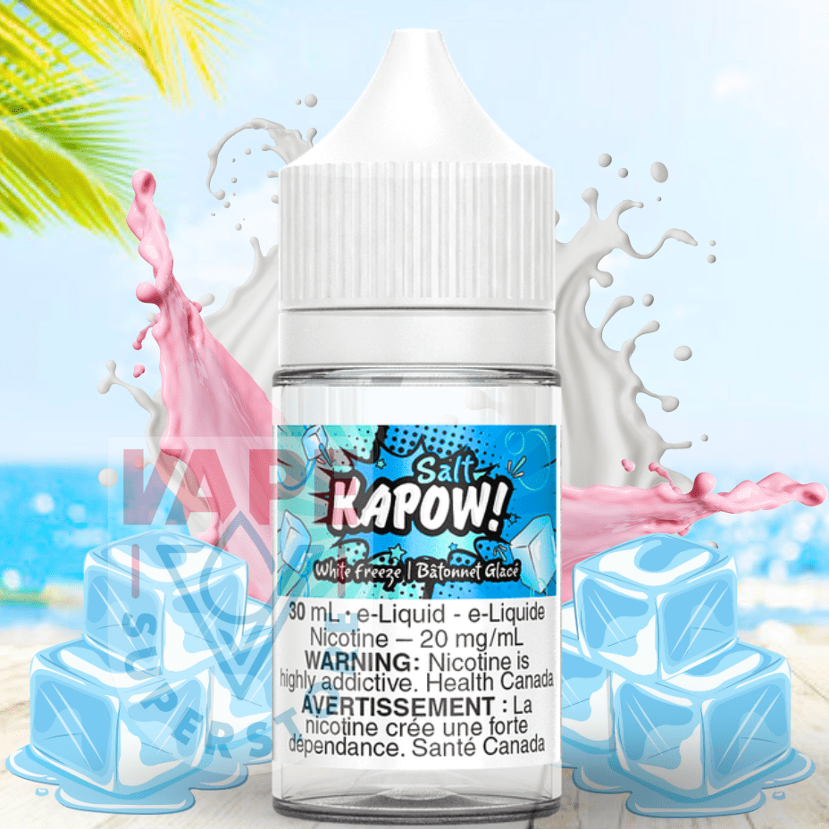 White Freeze Salt by Kapow E-liquid Okotoks Vape SuperStore Okotoks Alberta