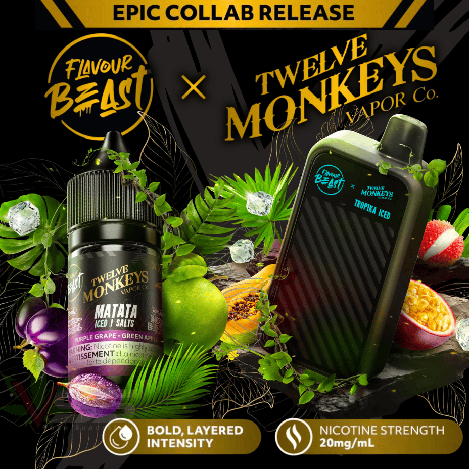 Flavour Beast X 12 Monkeys Beast Mode Max 3 60K Disposable Vape