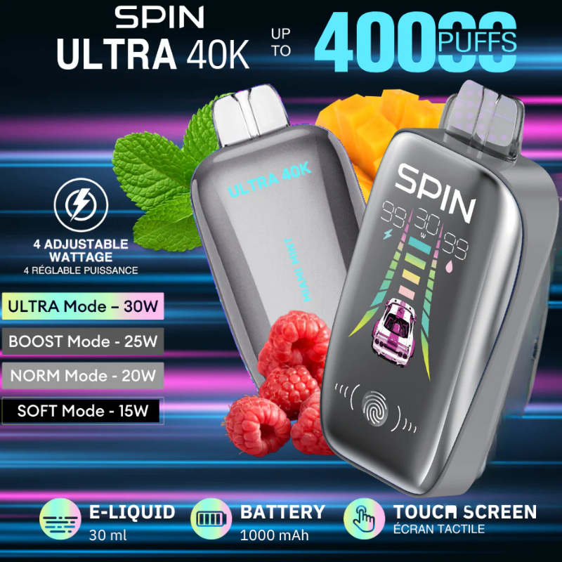 Spin Ultra 40K Disposable Vape in Alberta at Okotoks Vape Superstore