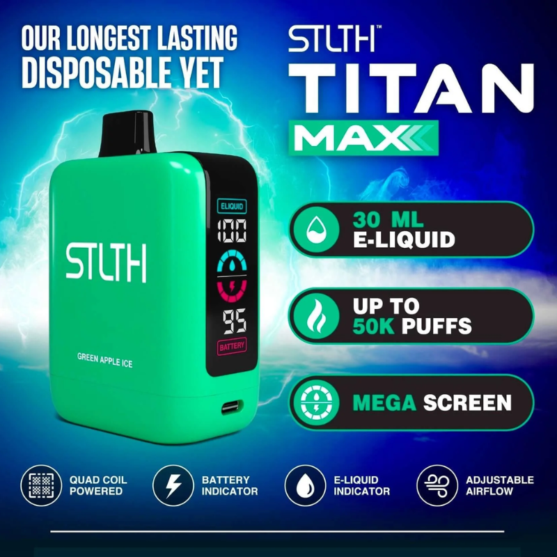 STLTH Titan Max 50k disposable vape in Alberta at Okotoks Vape Superstore