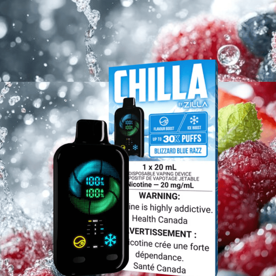 Chilla by Zilla 30k Disposable Vape-Blizzard Blue Razz 50000 Puff / 20mg Okotoks Vape SuperStore Okotoks Alberta