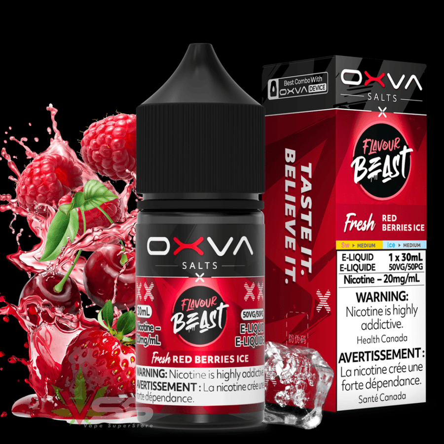 Flavour Beast x OXVA E-Liquid - Fresh Red Berries Ice Salt 30mL / 20mg Okotoks Vape SuperStore Alberta Canada