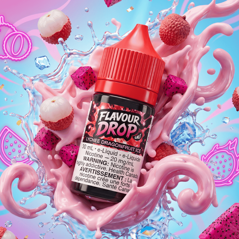Flavour Drop Salts - Lychee Dragonfruit Ice 30mL / 20mg Okotoks Vape SuperStore Alberta Canada