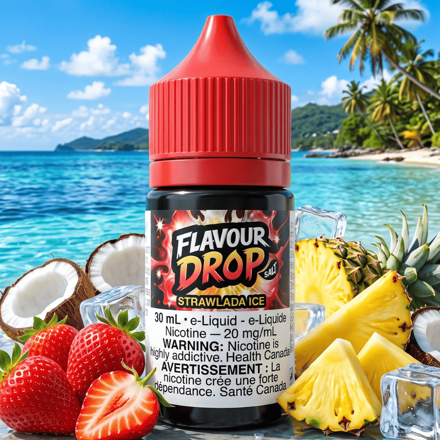 Flavour Drop Salts - Strawlada Ice 30mL / 20mg Okotoks Vape SuperStore Alberta Canada