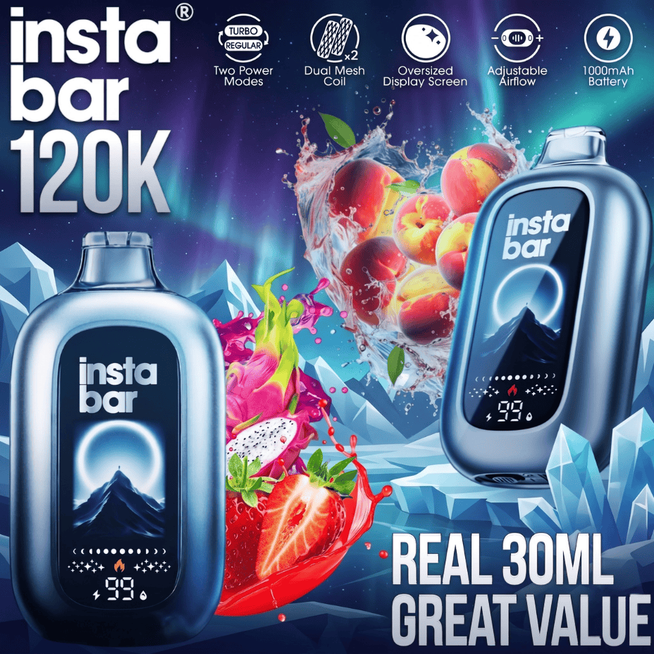 Insta Bar 120K Puff Disposable at Okotoks Vape SuperStore in Alberta Canada Mobile