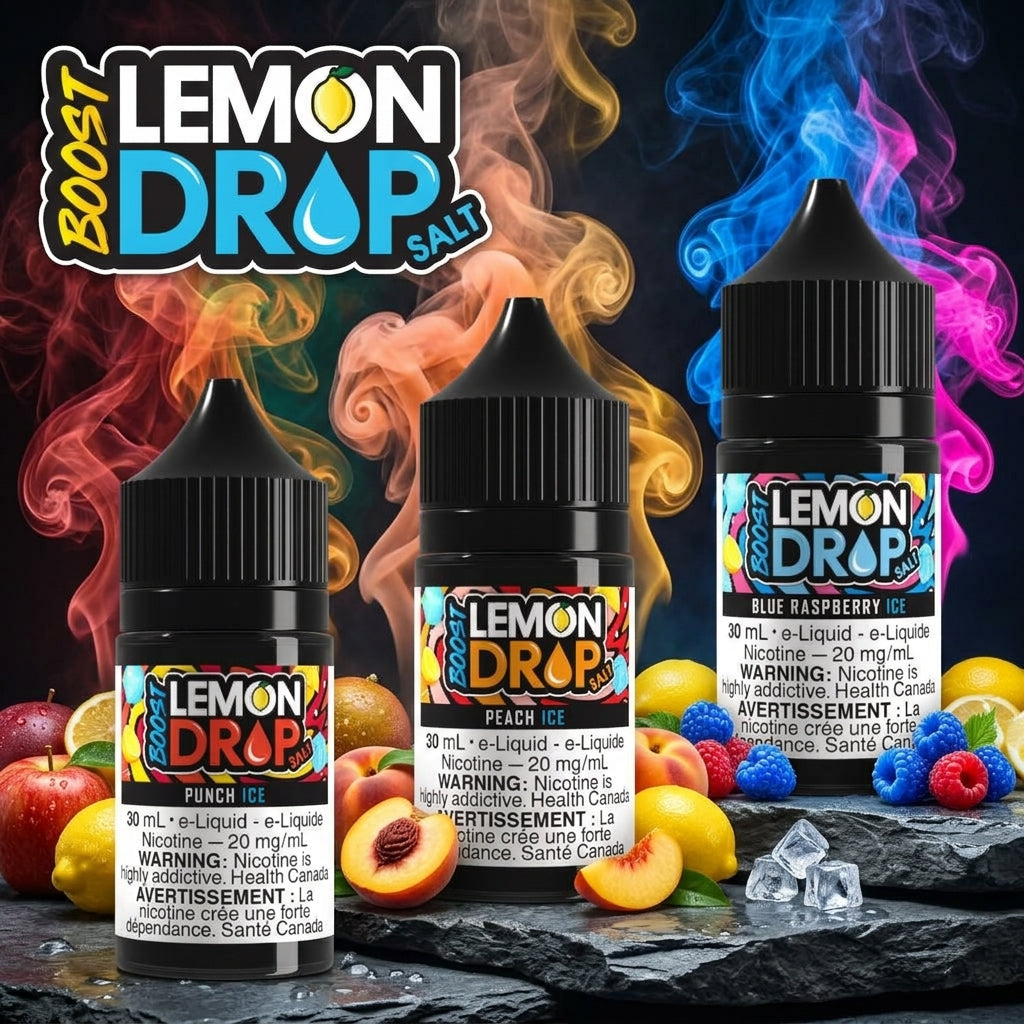 Lemon Drop Boost Salts 30mL 20mg Okotoks Vape SuperStore Alberta Canada