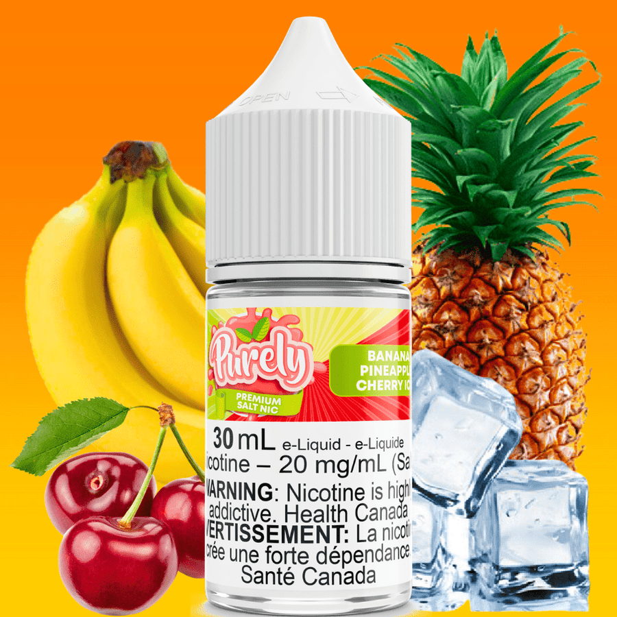 Banana Pineapple Cherry Ice Salt Nic by Purely E-Liquid Okotoks Vape SuperStore Okotoks Alberta