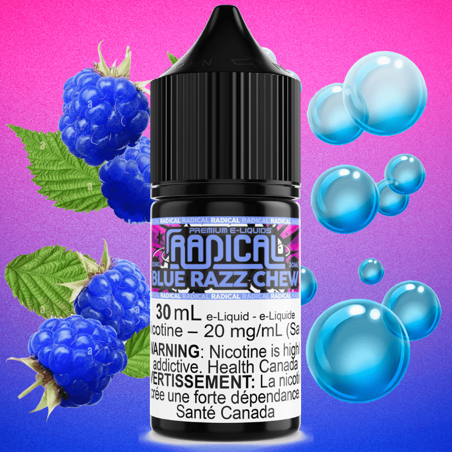 Blue Razz Chew Salt Nic by Radical E-liquid 30ml / Bold 50 Okotoks Vape SuperStore Okotoks Alberta