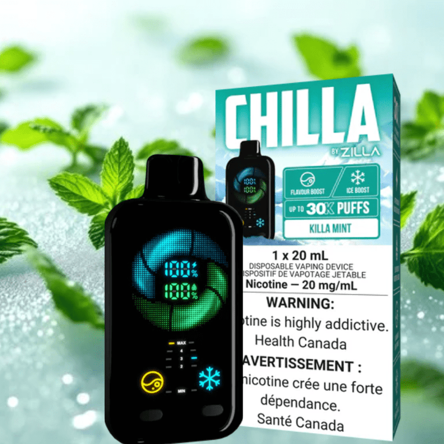 Chilla by Zilla 30k Disposable Vape-Killa Mint 50000 Puff / 20mg Okotoks Vape SuperStore Okotoks Alberta