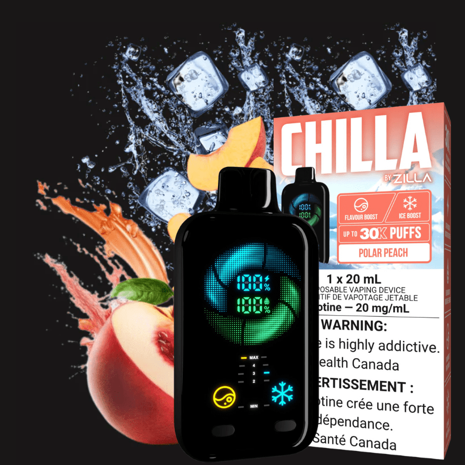 Chilla by Zilla 30k Disposable Vape-Polar Peach Ice 50000 Puff / 20mg Okotoks Vape SuperStore Okotoks Alberta