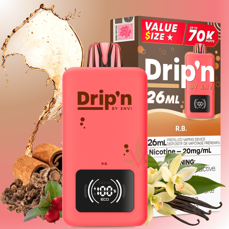 Drip'n by Envi 70K Disposable Vape - R.B. 20mg / 26mL / 70000 Puffs Okotoks Vape SuperStore Okotoks Alberta