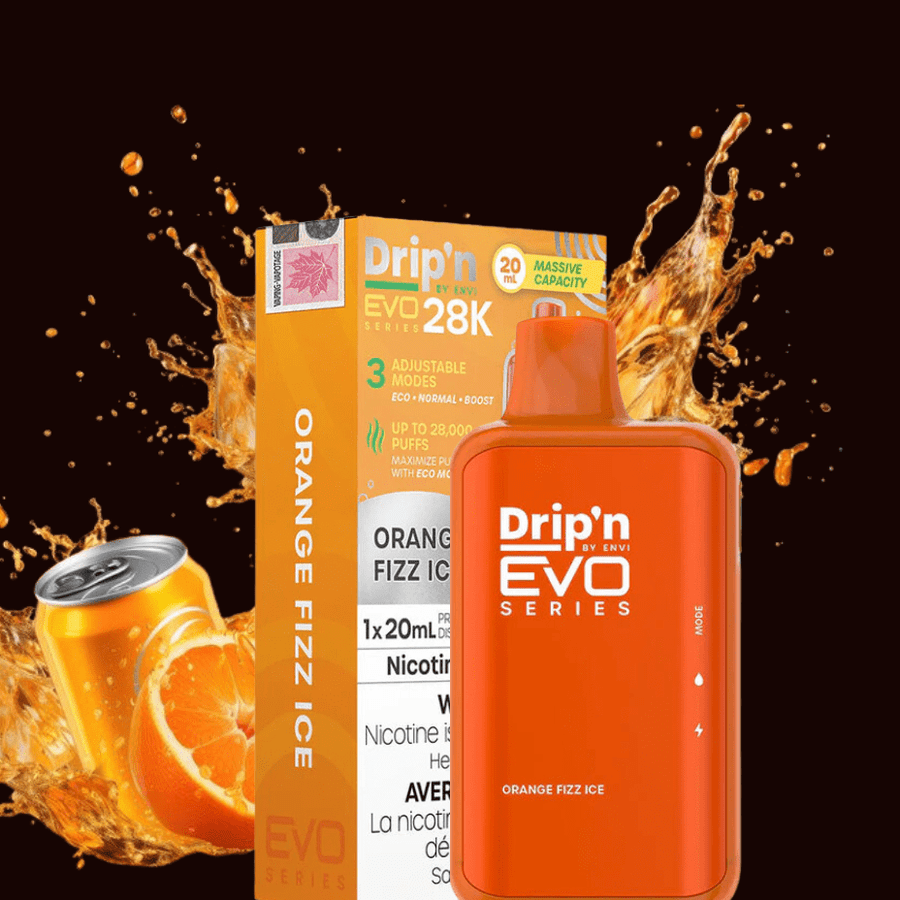 Drip'n by Envi EVO 28k Disposable Vape-Orange Fizz Ice 28000 Puffs / 20mg Okotoks Vape SuperStore Okotoks Alberta