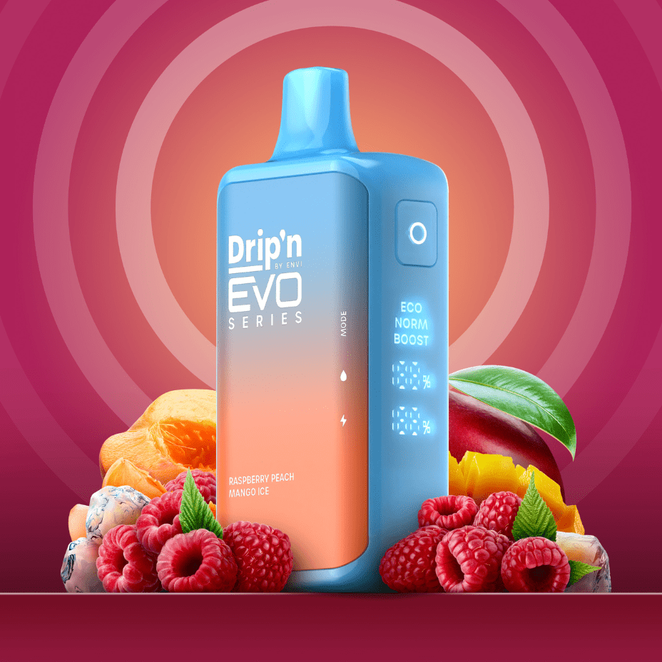 Drip'n by Envi EVO 28k Disposable Vape-Raspberry Peach Mango Ice 28000 Puffs Okotoks Vape SuperStore Okotoks Alberta