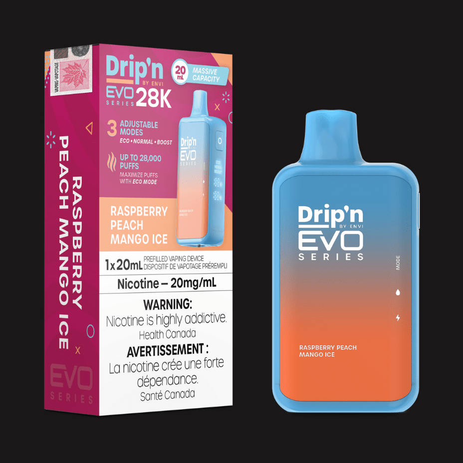 Drip'n by Envi EVO 28k Disposable Vape-Raspberry Peach Mango Ice 28000 Puffs Okotoks Vape SuperStore Okotoks Alberta