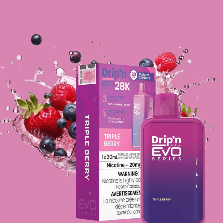 Drip'n by Envi EVO 28k Disposable Vape-Triple Berry 28000 Puffs / 20mg Okotoks Vape SuperStore Okotoks Alberta