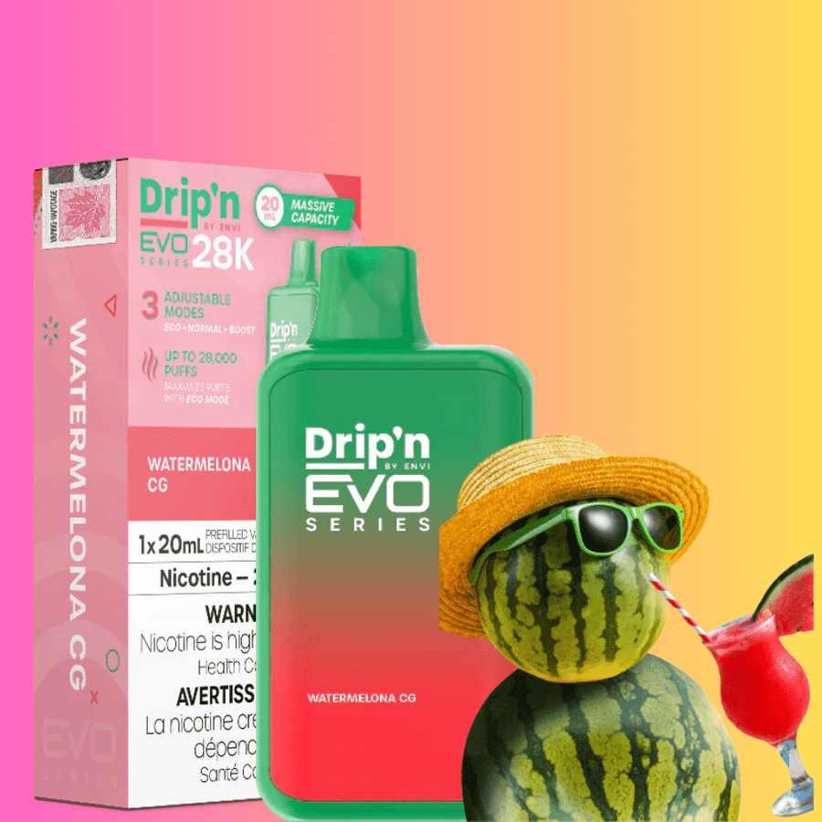 Drip'n by Envi EVO 28k Disposable Vape-Watermelona CG 28000 Puffs / 20mg Okotoks Vape SuperStore Okotoks Alberta