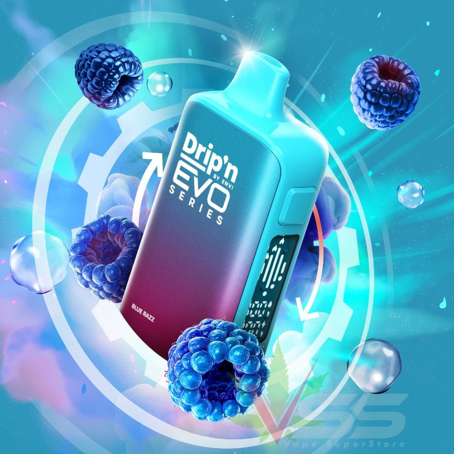 Drip'n by Envi Evo 63K Disposable Vape - Blue Razz Okotoks Vape SuperStore Okotoks Alberta