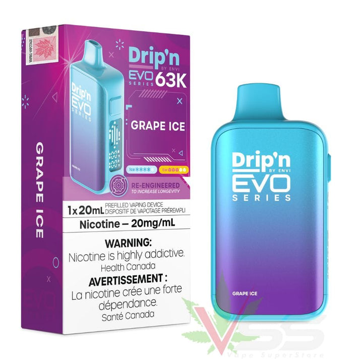 Drip'n by Envi Evo 63K Disposable Vape - Grape Ice Okotoks Vape SuperStore Okotoks Alberta