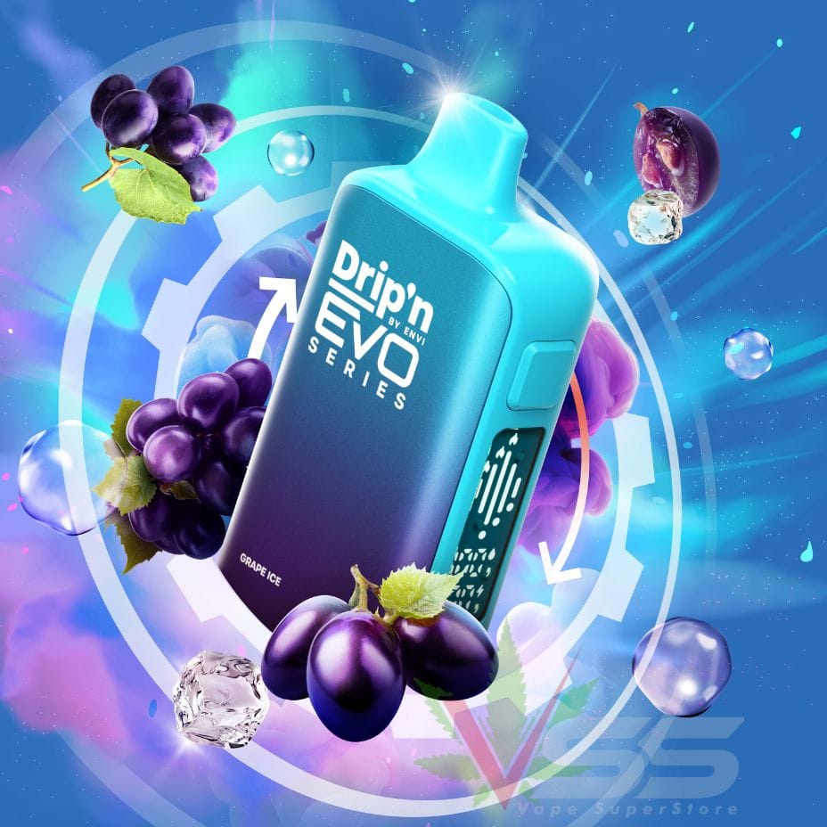 Drip'n by Envi Evo 63K Disposable Vape - Grape Ice Okotoks Vape SuperStore Okotoks Alberta