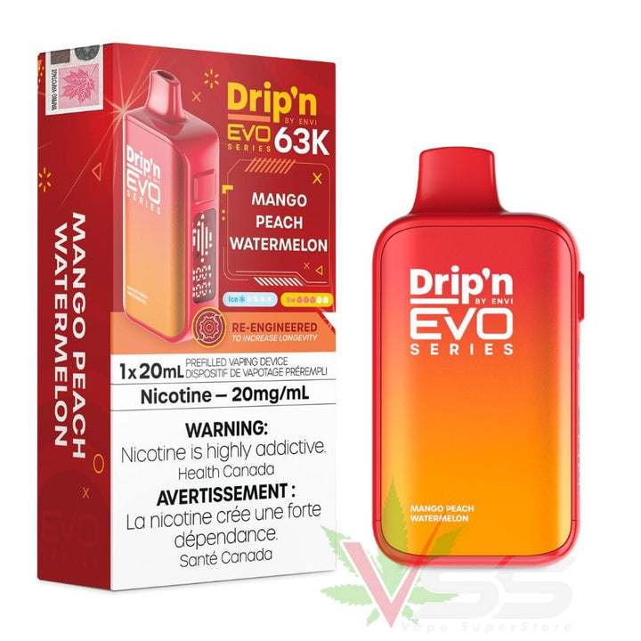Drip'n by Envi Evo 63K Disposable Vape - Mango Peach Watermelon Okotoks Vape SuperStore Okotoks Alberta