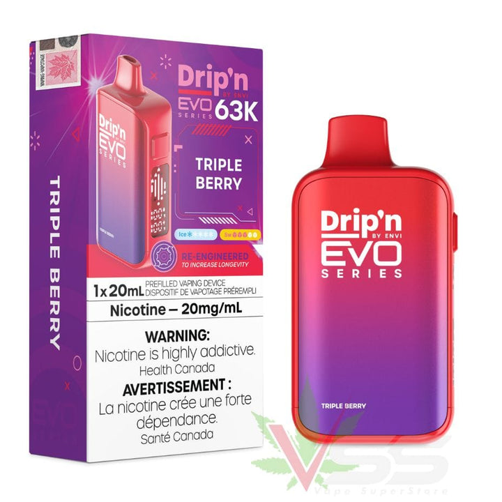 Drip'n by Envi Evo 63K Disposable Vape - Triple Berry Okotoks Vape SuperStore Okotoks Alberta