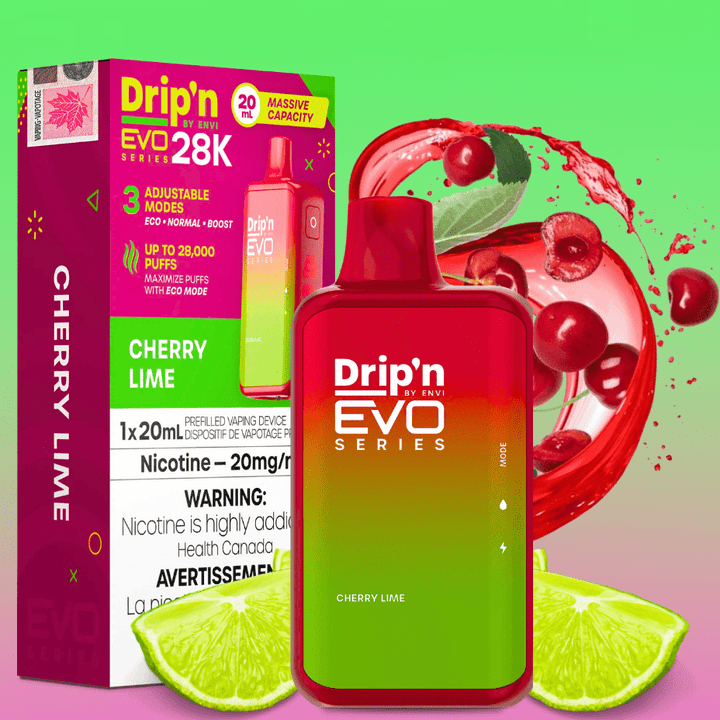 Drip'n Envi EVO 28k Disposable Vape-Cherry Lime 28000 Puffs / 20mg Okotoks Vape SuperStore Okotoks Alberta
