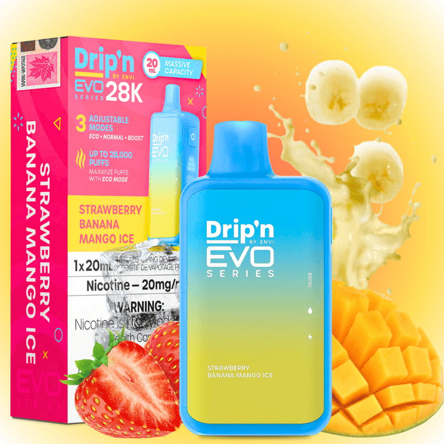 Drip'n Envi EVO 28k Disposable Vape-Strawberry Banana Mango 28000 Puffs / 20mg Okotoks Vape SuperStore Okotoks Alberta