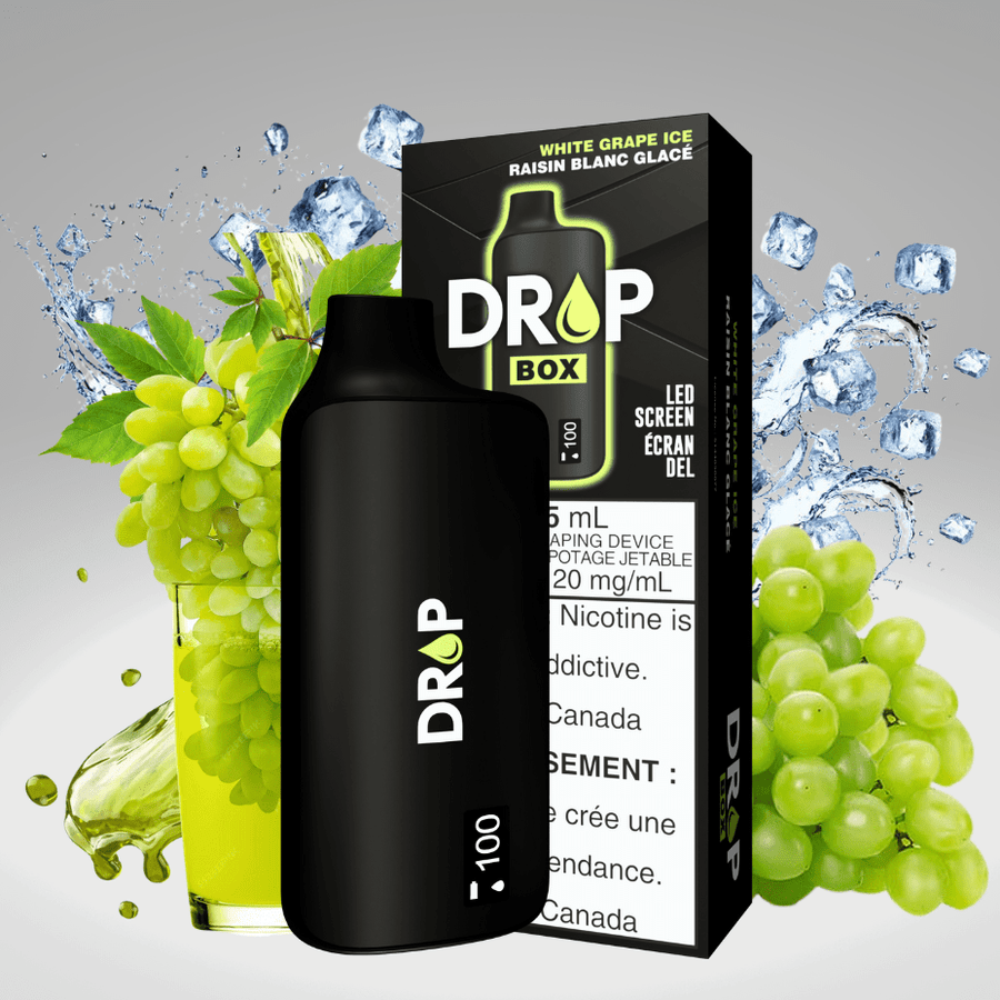 Drop Box 8500 Disposable Vape-White Grape Ice 15ml / 8500Puffs Okotoks Vape SuperStore Okotoks Alberta