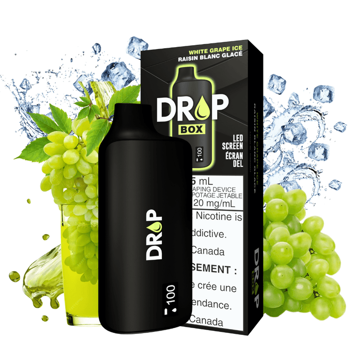 Drop Box 8500 Disposable Vape-White Grape Ice 15ml / 8500Puffs Okotoks Vape SuperStore Okotoks Alberta