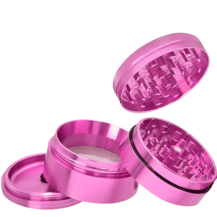 Elements Pink Aluminum 4 Piece Grinder 56mm 56mm / Pink Okotoks Vape SuperStore Okotoks Alberta