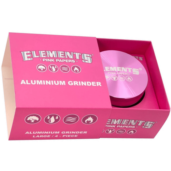 Elements Pink Aluminum 4 Piece Grinder 56mm 56mm / Pink Okotoks Vape SuperStore Okotoks Alberta