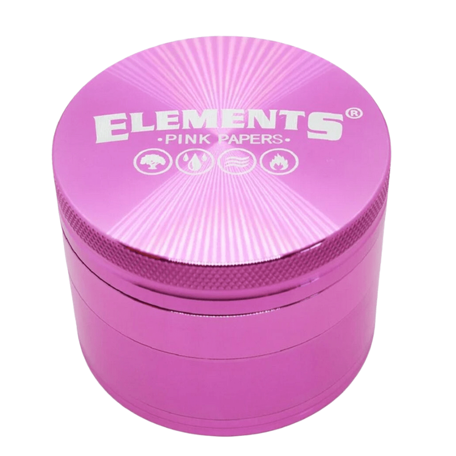 Elements Pink Aluminum 4 Piece Grinder 56mm 56mm / Pink Okotoks Vape SuperStore Okotoks Alberta