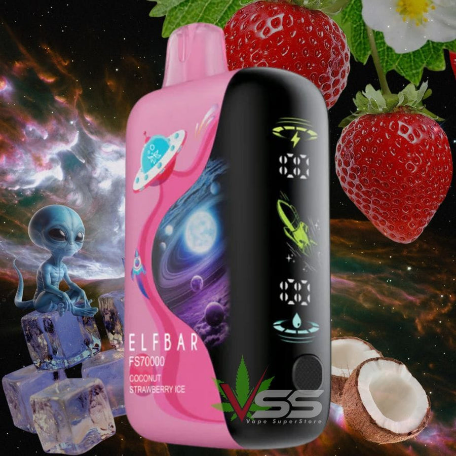 ELFBAR FS70K Disposable Vape - Coconut Strawberry Ice 70000 / 20mg Okotoks Vape SuperStore Okotoks Alberta