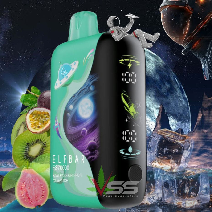 ELFBAR FS70K Disposable Vape - Kiwi Passionfruit Guava Ice 70000 / 20mg Okotoks Vape SuperStore Okotoks Alberta
