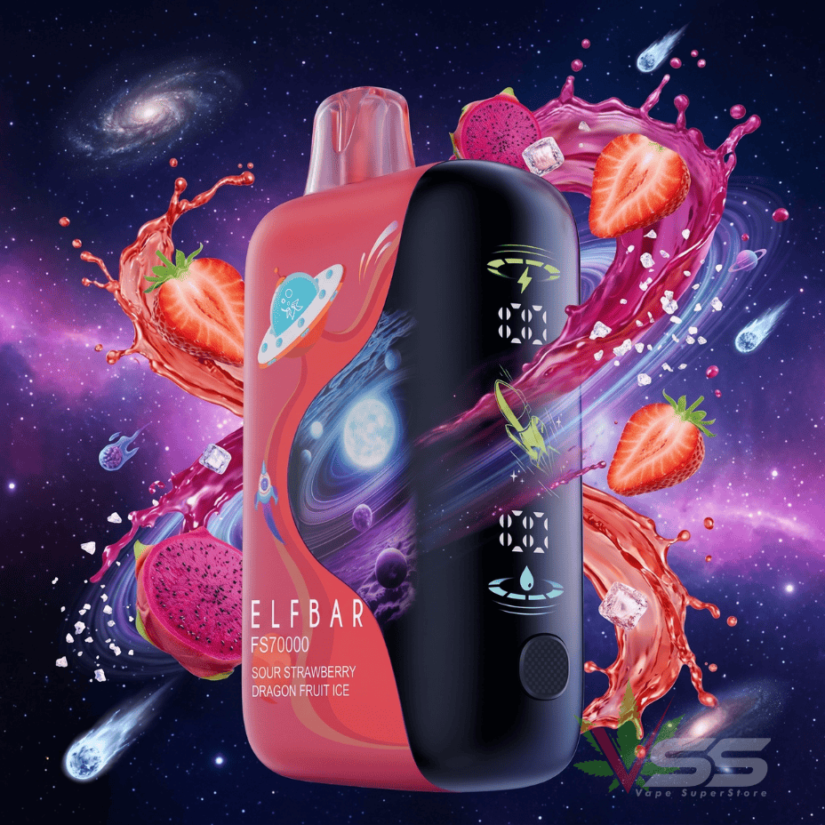 ELFBAR FS70K Disposable Vape - Sour Strawberry Dragonfruit Ice 70000 / 20mg Okotoks Vape SuperStore Okotoks Alberta