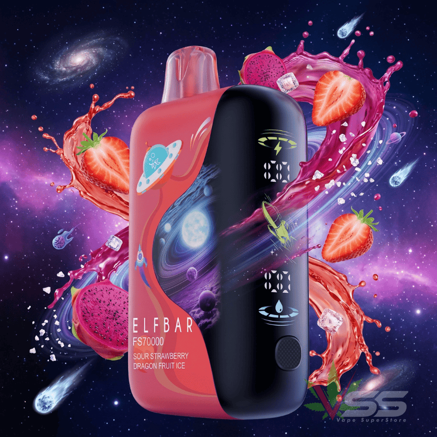 ELFBAR FS70K Disposable Vape - Sour Strawberry Dragonfruit Ice 70000 / 20mg Okotoks Vape SuperStore Okotoks Alberta