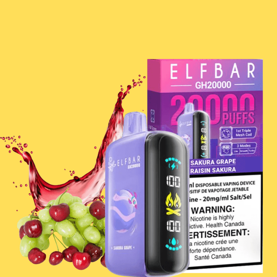 ElfBar GH20K Disposable Vape-Sakura Grape Okotoks Vape SuperStore Okotoks Alberta