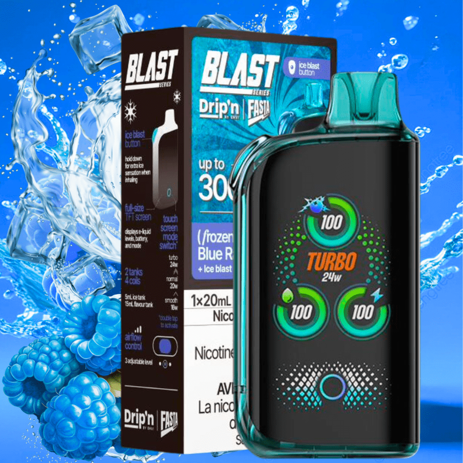 Envi Drip'n x Fasta Blast 30K Disposable Vape-Blue Raspberry Ice 20mg / 30000 Puffs Okotoks Vape SuperStore Okotoks Alberta