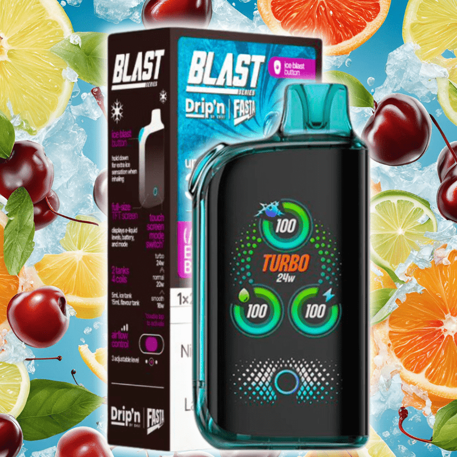 Envi Drip'n x Fasta Blast 30K Disposable Vape-Electric Fruit Blast 20mg / 30000 Puffs Okotoks Vape SuperStore Okotoks Alberta