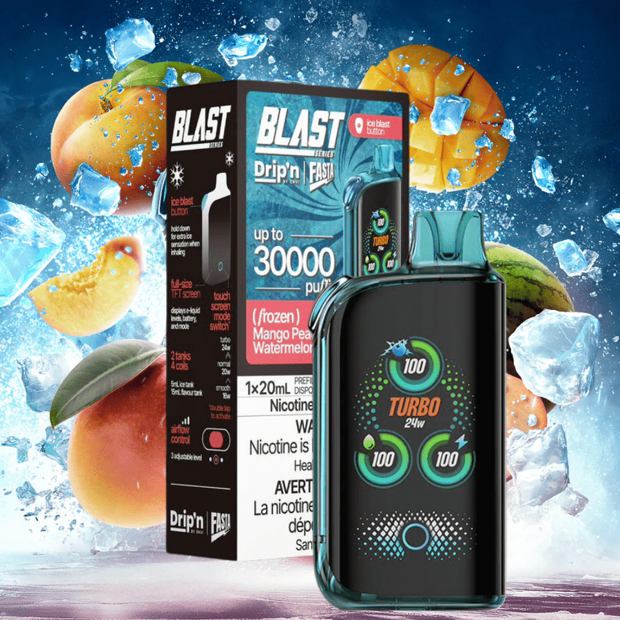 Envi Drip'n x Fasta Blast 30K Disposable Vape-Mango Peach Watermelon Okotoks Vape SuperStore Okotoks Alberta