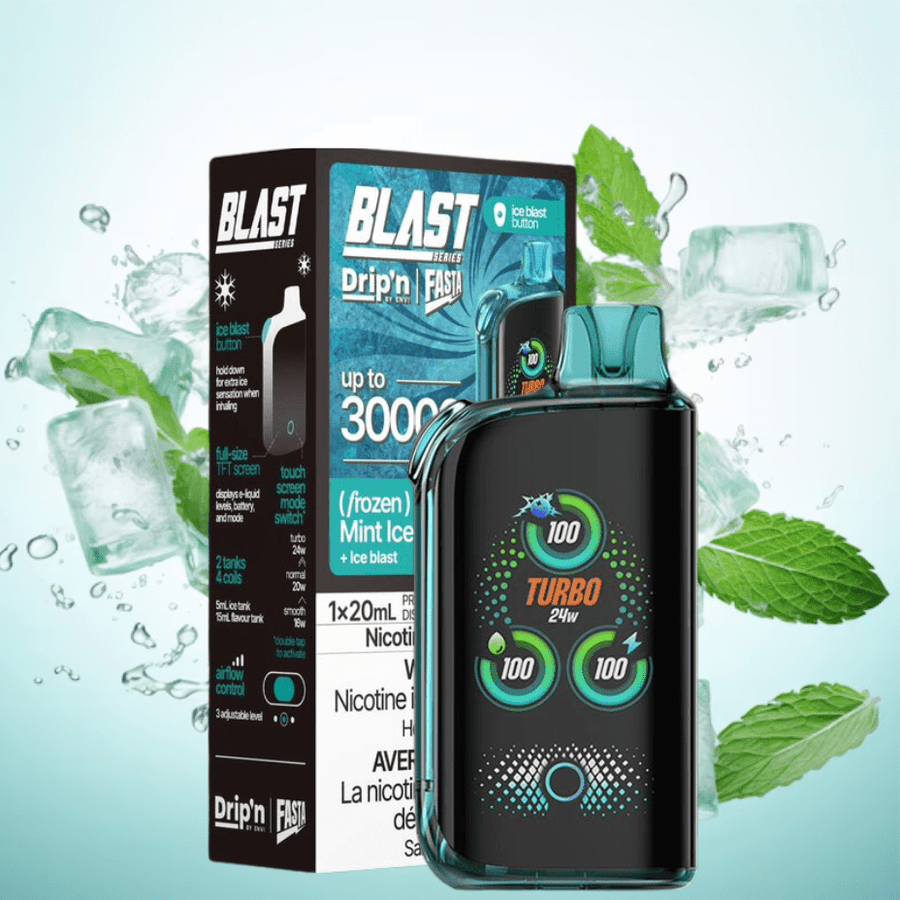 Envi Drip'n x Fasta Blast 30K Disposable Vape-Mint Ice Okotoks Vape SuperStore Okotoks Alberta