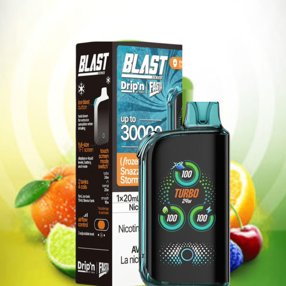 Envi Drip'n x Fasta Blast 30K Disposable Vape-Snazzy S Storm Okotoks Vape SuperStore Okotoks Alberta